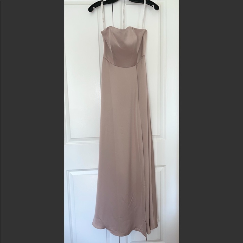 Crepe-Back Satin Strapless Bridesmaid Dress